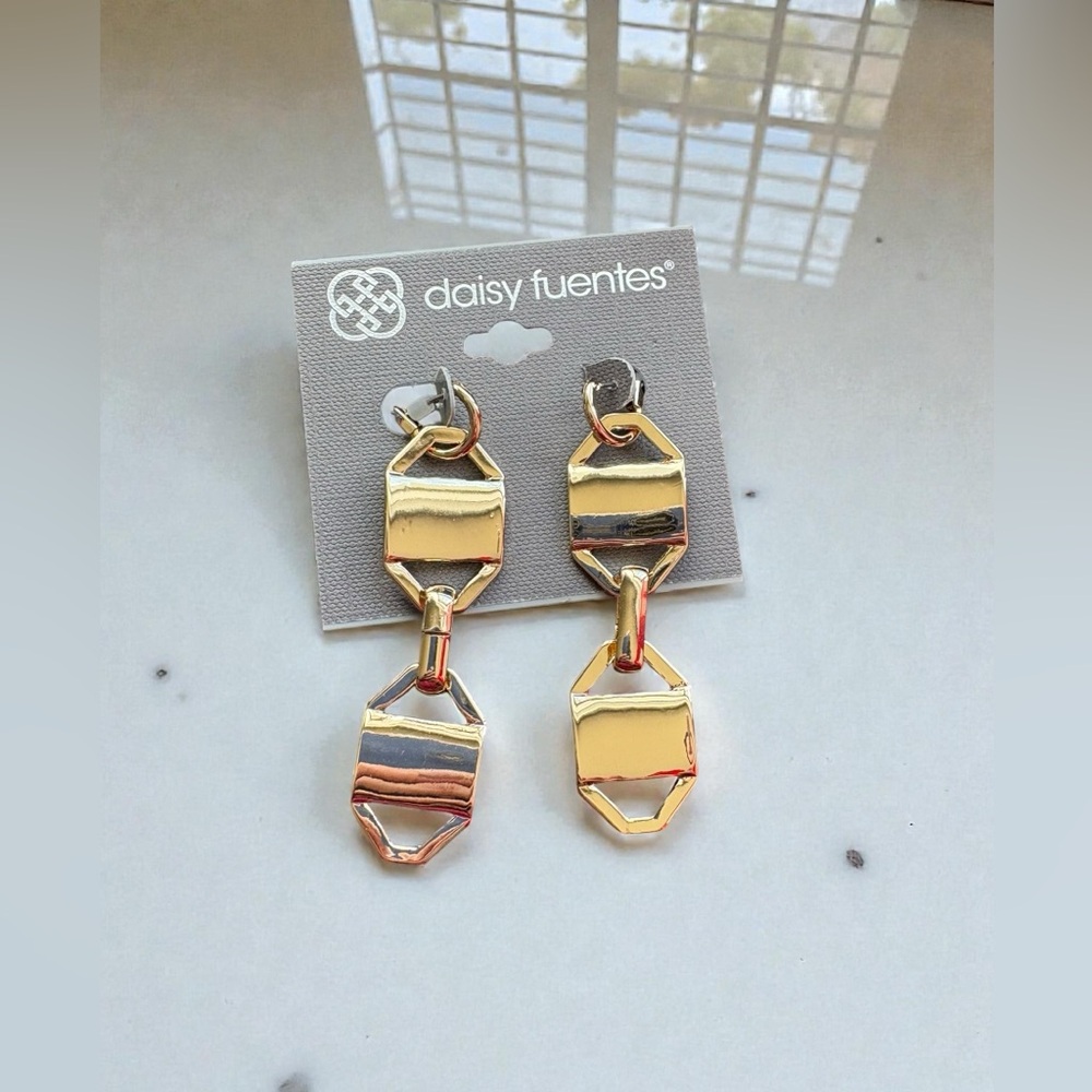 Daisy Fuentes Two-Tone Geometric Earrings